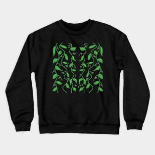 Green Leaves With Twirls Crewneck Sweatshirt